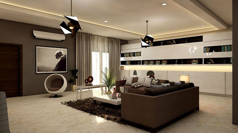 Home rectangular-white-coffee-table-near-brown-leather-sofa